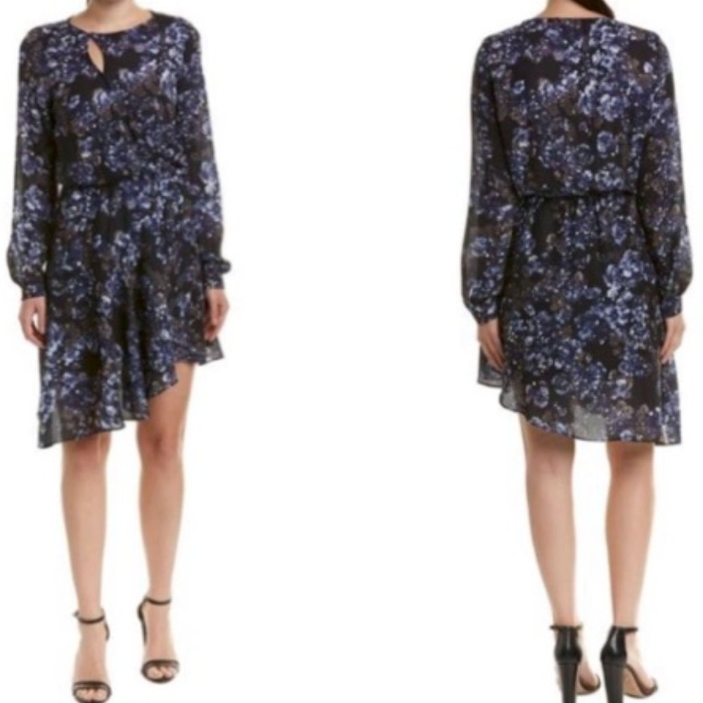 Parker Dark Blue Bonnet Long Sleeve Asymmetrical Dress - - Picture 3 of 10